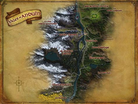 Vales Of Anduin Map Middle Earth Map Map Lotr Elves