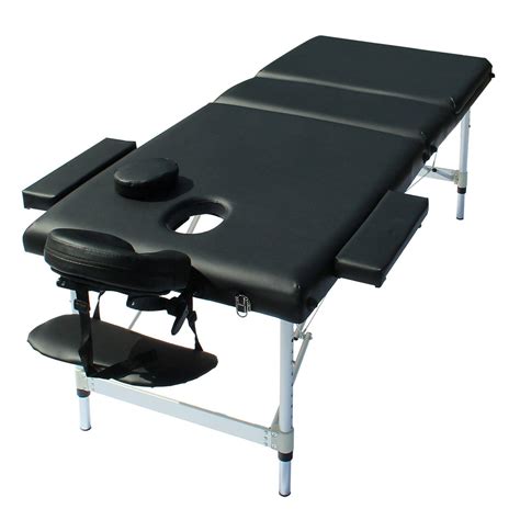 Table De Massage En Aluminium Banc De Massage Pliable Table De Thérapie Noir 160000343