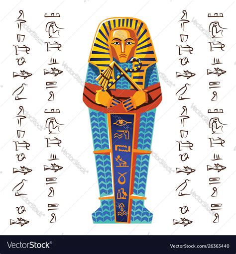 ancient egypt pharaoh sarcophagus royalty free vector image