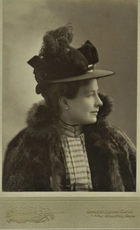 Antique Photograph Of Woman Wearing Feathered Hat And Fur Cape Taken By