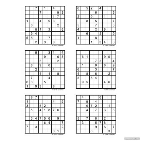 Hard Sudoku Printable 6 Per Page Gridgit Sudoku Printables