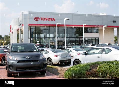 A Toyota And Scion Dealer Lot In Suburban Maryland Stock Photo Alamy