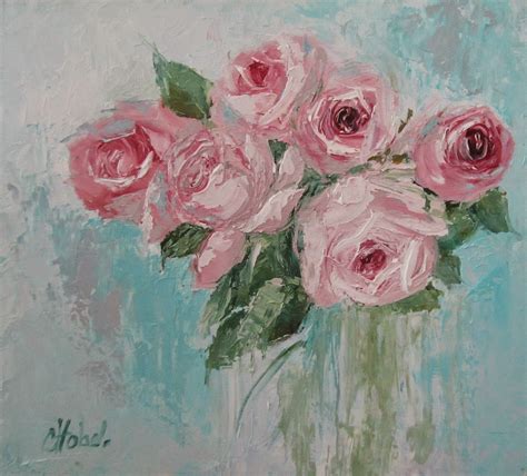 Painting and Mixed Media Daily Painting | Palette knife painting, Rose painting, Painting