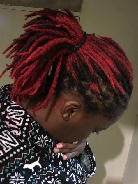 Red Dread Locs Mid Length Hair Inspiration Red Dreads Hair Styles