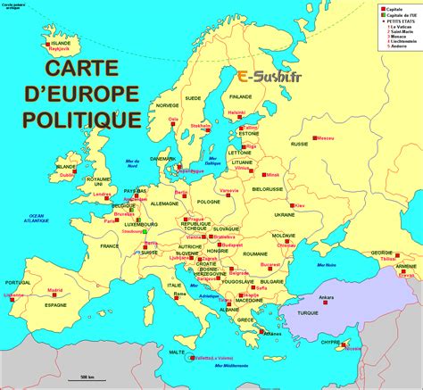 Carte D Europe Avec Pays Et Capitales
