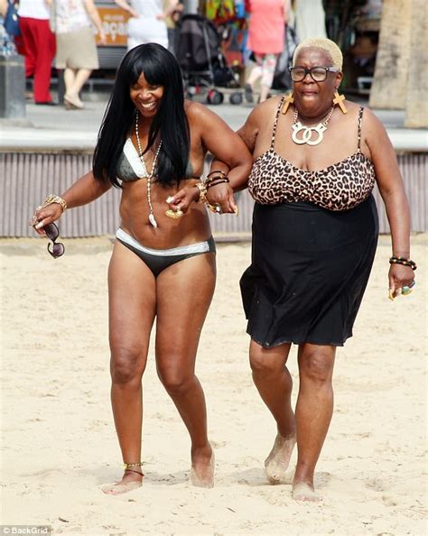 Sandi Bogle And Sandra Martin On The Beach In Spain Daily Mail Online
