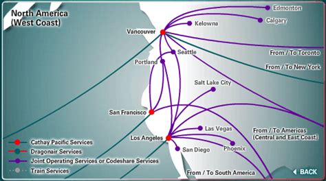 Cathay Pacific Route Map North America