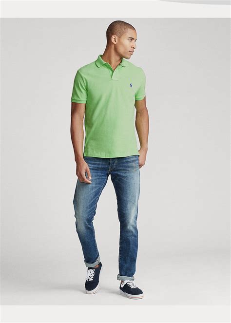 Ralph Lauren The Iconic Mesh Polo Shirt Kiwi Lime Slim Online Sneaker Store