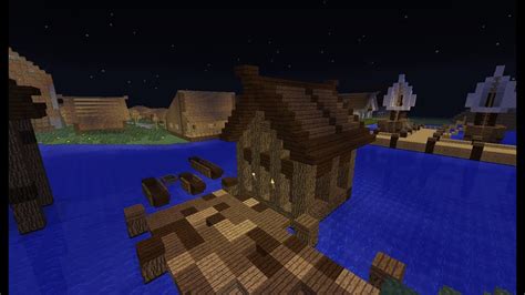 Minecraft Boat House Tutorial Youtube