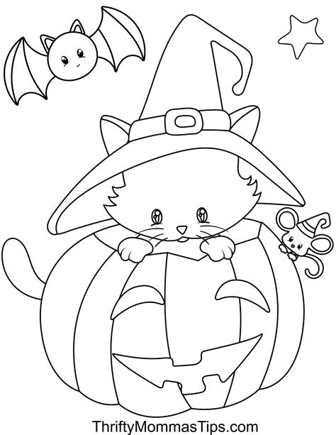 Halloween Cats Colouring Book - 9 pages - Thrifty Mommas Tips
