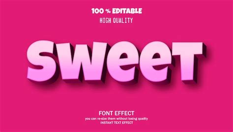 Premium Vector Sweet Text Editable Font Effect