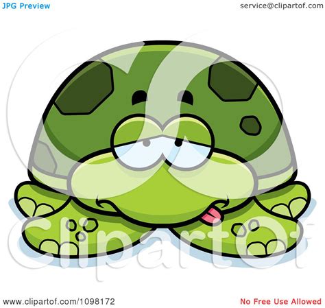 Clipart Sick Green Sea Turtle Royalty Free Vector Illustration By