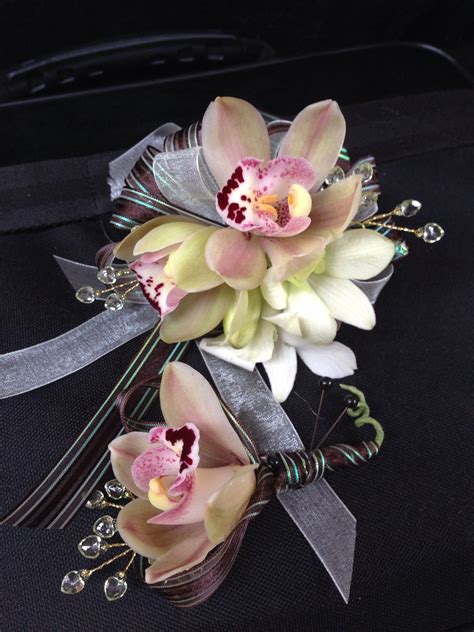 Beautiful Blush Cymbidium Wrist Corsage Prom Flowers Wrist Corsage