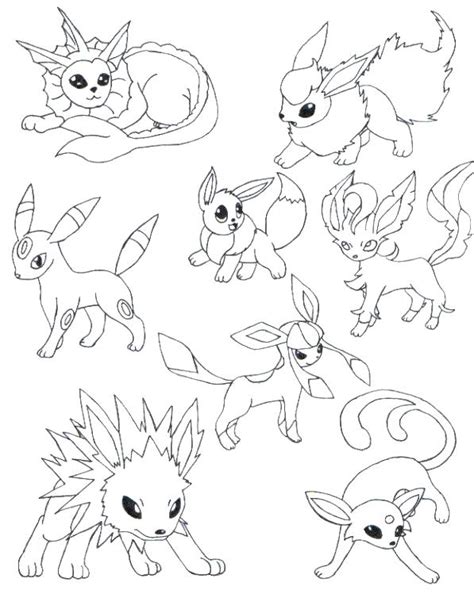 Printable Eevee Evolutions Coloring Pages Printable Word Searches