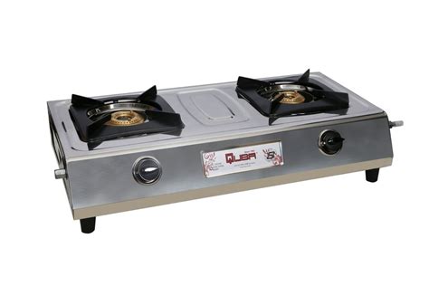 Silver Quba 2 Burners Stainless Steel Body Gas Stove For Kitchen At Rs 3040 In Faridabad