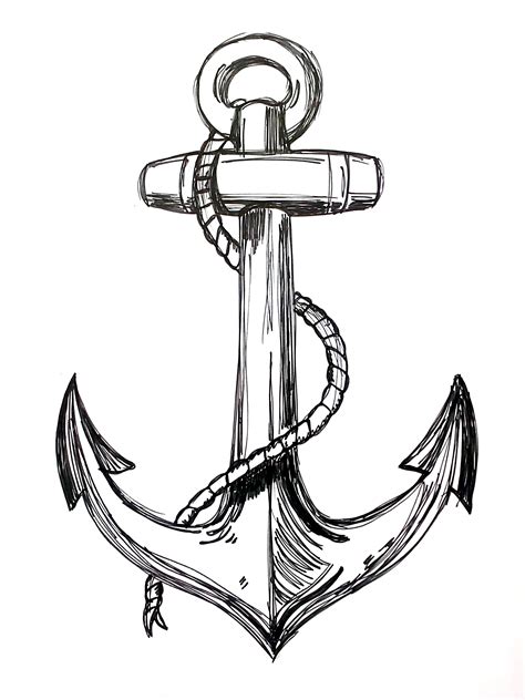 Anchor Line Drawing At Getdrawings Free Download