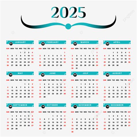 Kalender 2025 Hijau Dan Hitam Dengan Bentuk Yang Unik Vektor Kalender