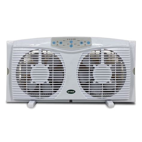 Optimus F 5286 8 Reversible Twin Window Fan With Thermostat