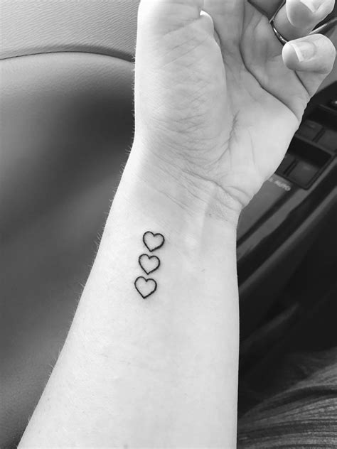 Finally Got My Tattoo Three Hearts To Represent My Kids Wrist Tattoos