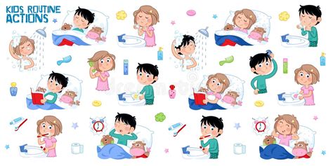 Bedtime Routine Stock Illustrations 1521 Bedtime Routine Stock