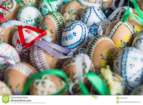 Beautiful Hand Painted Easter Eggs Stock Photo Image Of