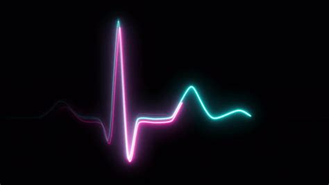 Neon Heartbeat On Black Background Stock Motion Graphics Motion Array