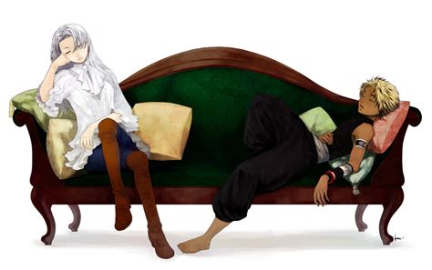 Safebooru Barefoot Black Hair Blonde Hair Boots Chris Lightfellow Closed Eyes Couch Couple