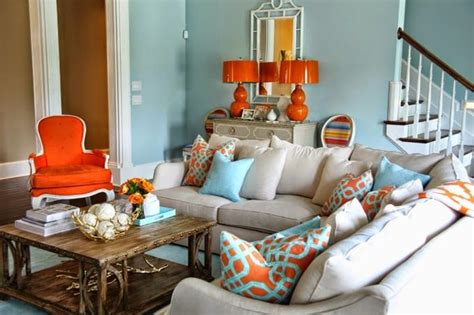 Cinples Living Room Orange Blue Orange Living Room Living Room