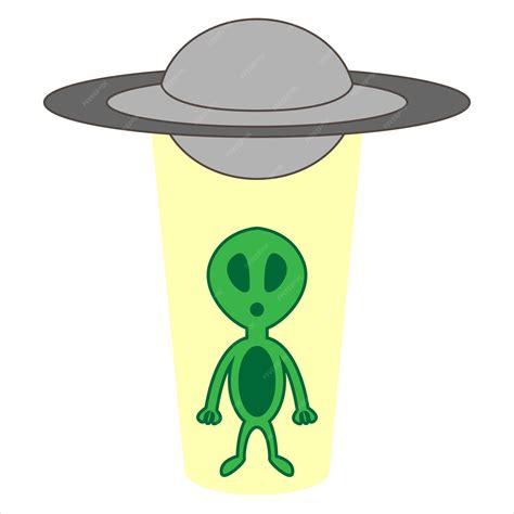 Premium Vector Alien And Ufo In Flat Cartoon Style
