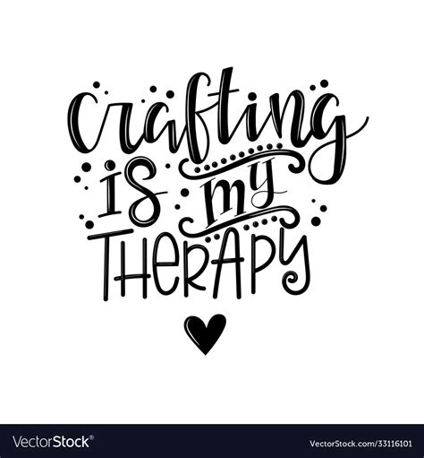 Craftiness Is Happiness Lettering Royalty Free Vector Image
