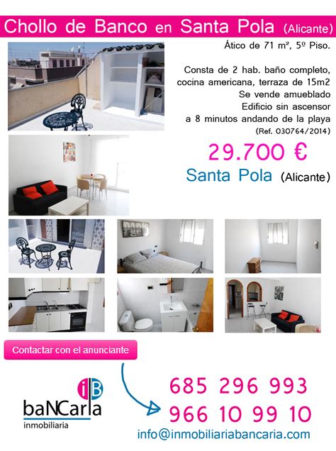 La vivienda de 115 metros cuadrados distribuídos de la. Ático de Banco a la Venta en Santa Pola (Alicante ...