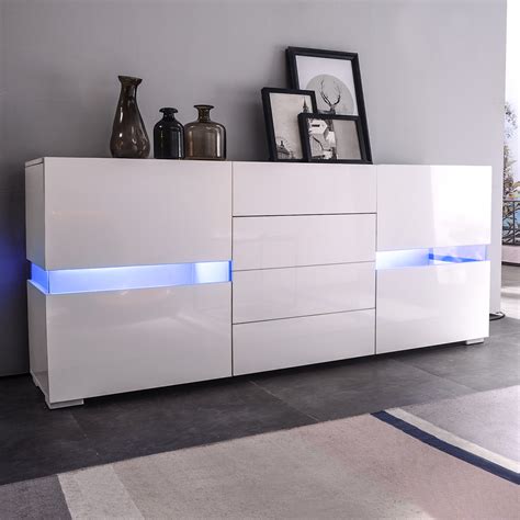 Walmart.com has been visited by 1m+ users in the past month LED Sideboard Buffet Cabinet Chest of Drawers Storage ...