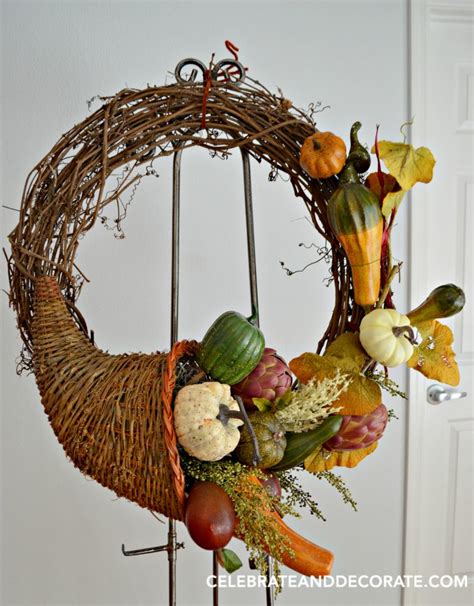 Cornucopia Fall Wreath Celebrate And Decorate
