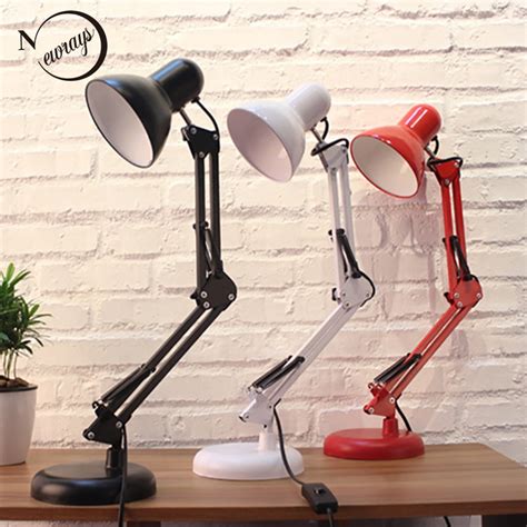 Long Swing Arm Adjustable Classic Desk Lamps E27 Led With Switch Table