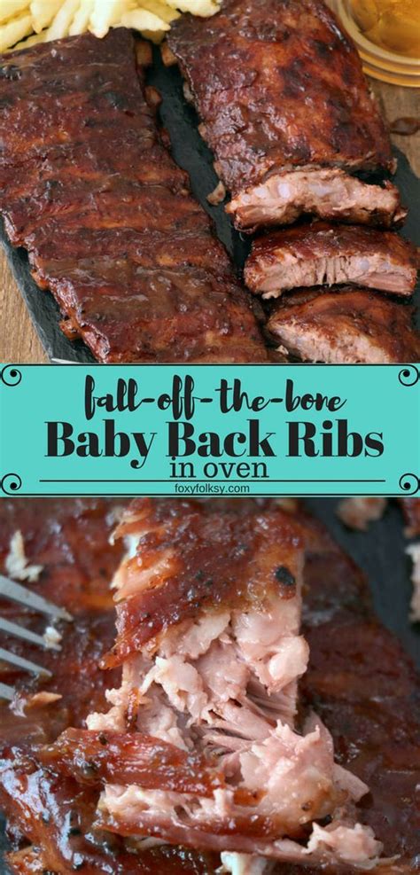 Fall Off The Bone Baby Back Ribs In Oven Foxy Folksy Recipe Ribs In Oven Baked Ribs Back