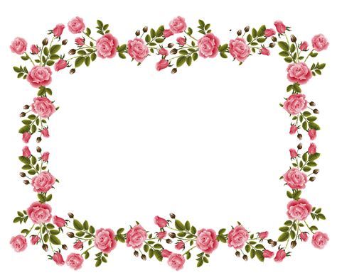 Rectangular Frame Of Pink Roses Free Image Download