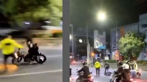 Viral Video Aksi Polisi Tendang Pemotor Hingga Jatuh Tersungkur Gara