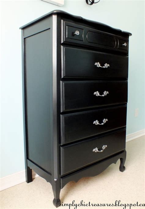 Unlike chalk paint it has a as a final painted dresser idea, you can always stay solid and stout and secure and just paint a dresser in just black for an elegant, timeless and. simply chic treasures: A Black French Provincial Dresser ...