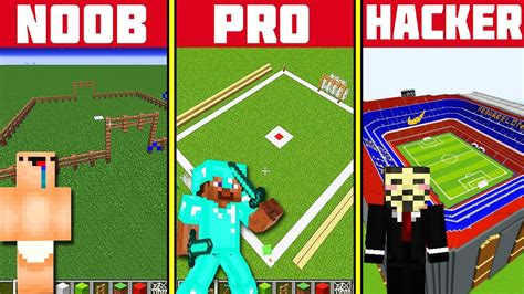 Minecraft Battle Noob Vs Pro Vs Hacker Building Arena Stadium Challenge In Minecraft Youtube