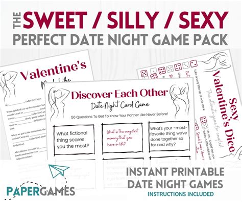 Sweet Silly Sexy Perfect Date Night 3 Game Pack Printable Etsy Date
