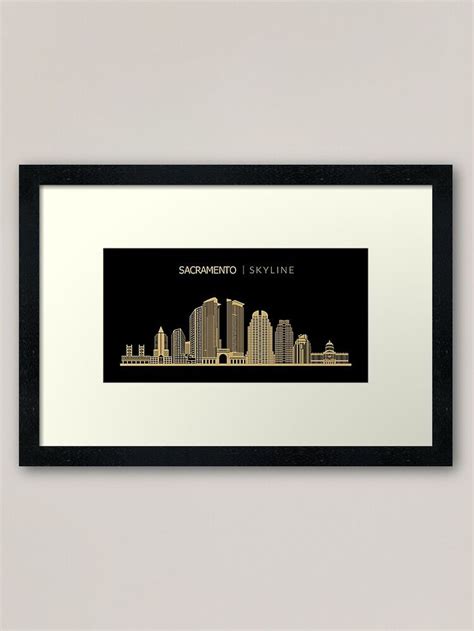 Sacramento City Skyline Art Framed Art Print By Duxdesign Framed Art