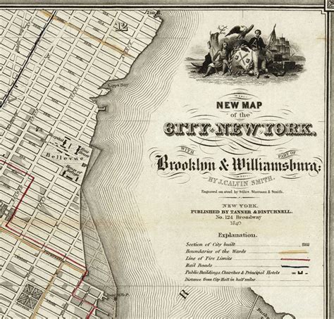 Old Map Of New York And Brooklyn 1840 Manhattan Vintage Map Vintage