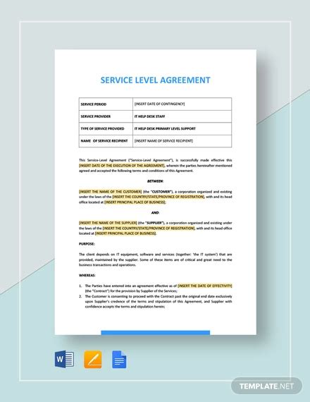 Service Agreement Template 28 Free Word Pdf Documents