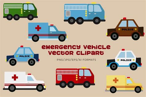Emergency Vehicle Vector Clipart