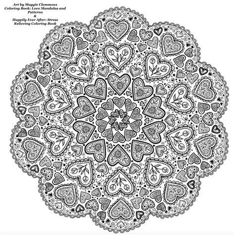 Love Mandala Coloring Pages For Adults Clip Art Library