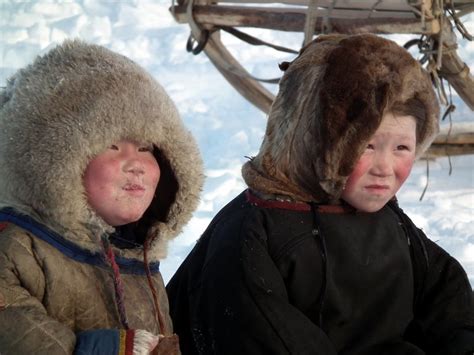 Nenets Children On The Yamal Peninsula Arctic Siberia Photo