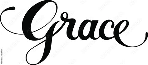 Grace Custom Calligraphy Text Stock Vector Adobe Stock