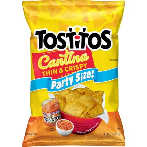 tostitos cantina thin and crispy tortilla chips party size 13 oz bag