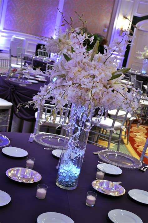 White Orchids Centerpiece Tall Wedding Centerpieces Reception