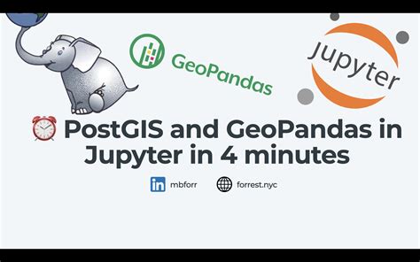 PostGIS And GeoPandas In Jupyter In 4 Minutes Matt Forrest Modern